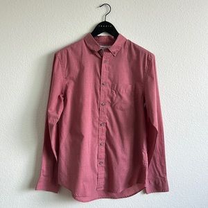 Old Navy Long Sleeve Button Down Dress Shirt, medium, red
